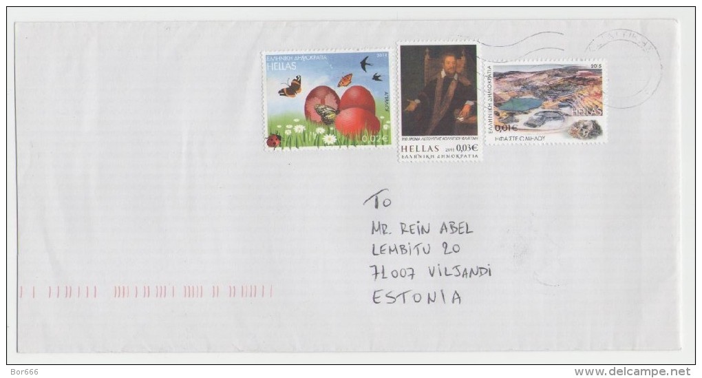 GOOD GREECE Postal Cover To ESTONIA 2016 - Good Stamped: Butterfly ; Man - Covers & Documents