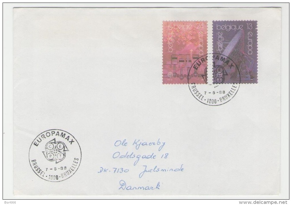 GOOD BELGIUM Postal Cover To DENMARK 1988 - Good Stamped: Europa - Covers & Documents