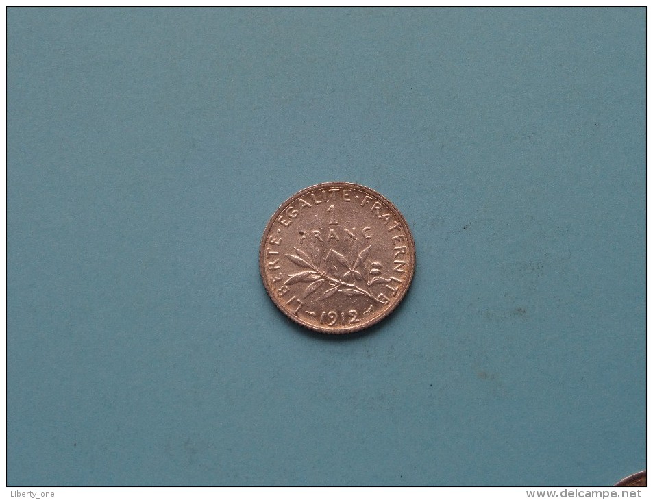 1912 - 1 Franc / KM 844.1 ( Uncleaned Coin / For Grade, Please See Photo ) !! - Autres & Non Classés