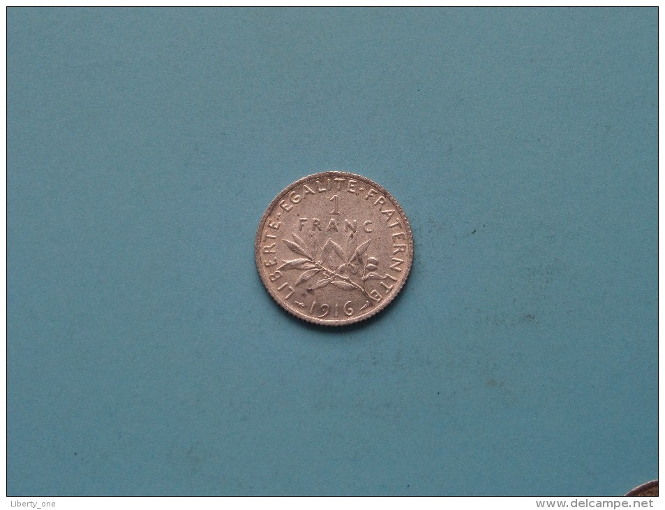 1916 - 1 Franc / KM 844.1 ( Uncleaned Coin / For Grade, Please See Photo ) !! - Autres & Non Classés