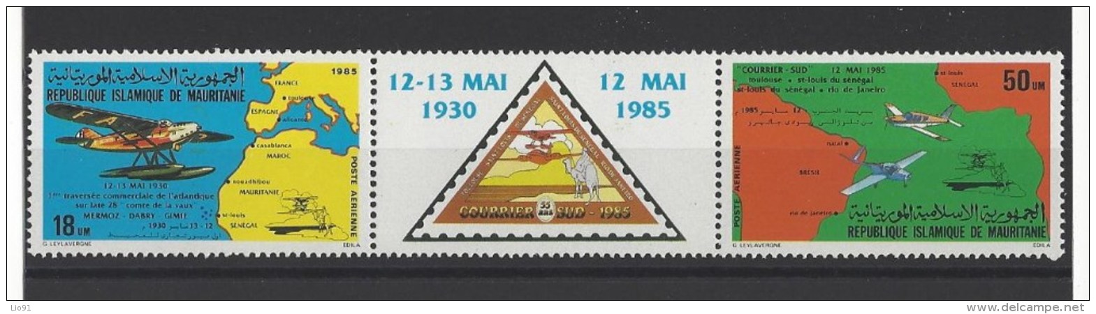 MAURITANIE . YT PA 235A  Neuf **  55e Anniversaire De La 1re Traversée Commerciale De L'atlantique-Sud  1985 - Madagascar (1960-...)