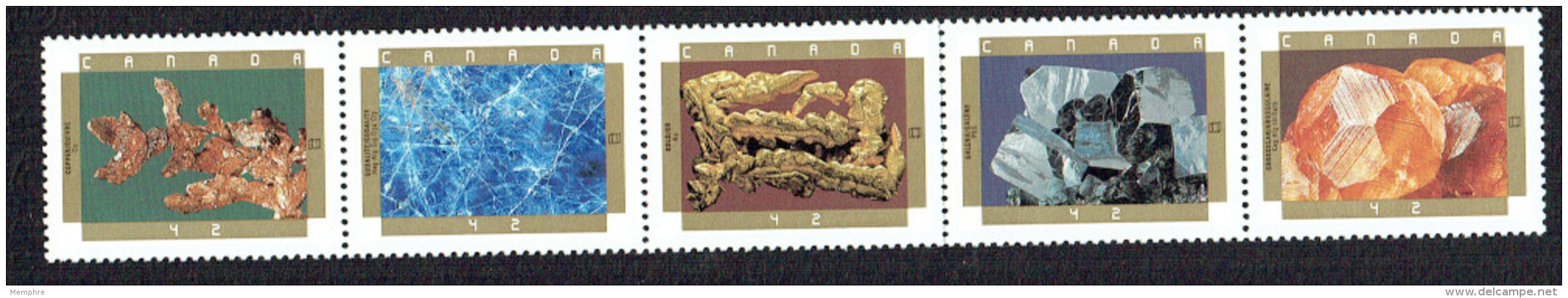 1992  Minerals: Copper. Gold, Sodalite, Galena, Grossular  Sc 1440a  MNH  ** - Unused Stamps