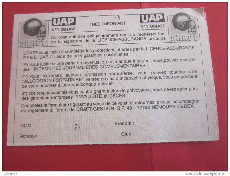 1990 LICENCE  F.F.B.B. FEDERATION DE BASKETBALL  U.S.P.E.G MARSEILLE D. V. CORSE CORSICA - Autres & Non Classés