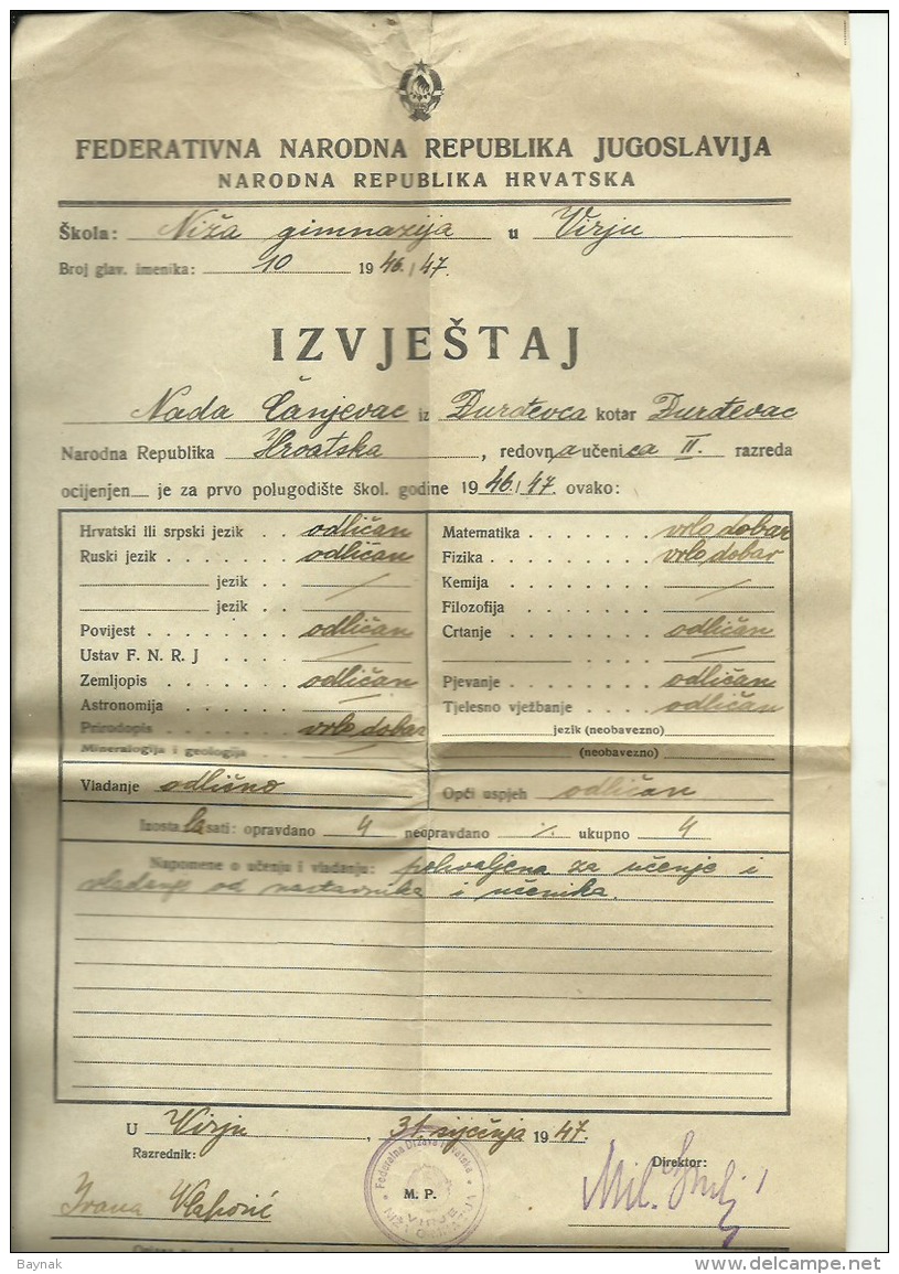 CROATIA  --  GJURGJEVAC, DJURDJEVAC  --  LOT HISTOR. DOKUMENTEN  --  APHOTEK, LJEKARNIK  --  WITH TAX STAMP