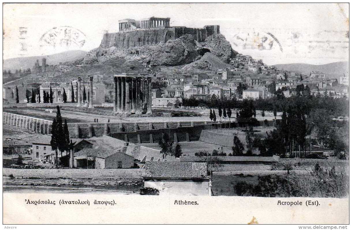 RRR! ATHENES - Acropole, Gel.1925, 4 Marken, Gel.1925? Von Athen > Czernovitz Rumänien - Griechenland