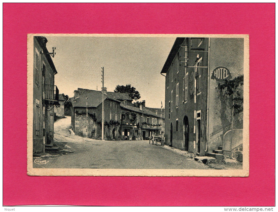 LATRONQUIERE, Rue Du Départ, Animée, Charrette, Hôtel, F. M., (Combier), 46 Lot - Latronquiere