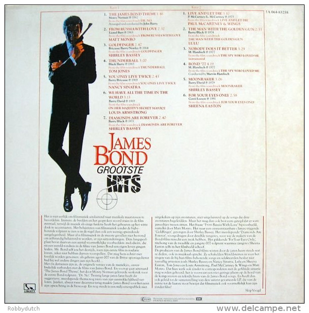 * LP *  JAMES BOND GROOTSTE HITS - VARIOUS ARTISTS (Holland 1981 EX!!!) - Musique De Films