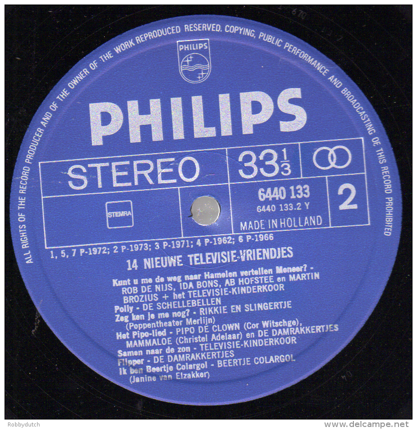 * LP *  14 NIEUWE TELEVISIE-VRIENDJES (Holland 1973) - Kinderlieder