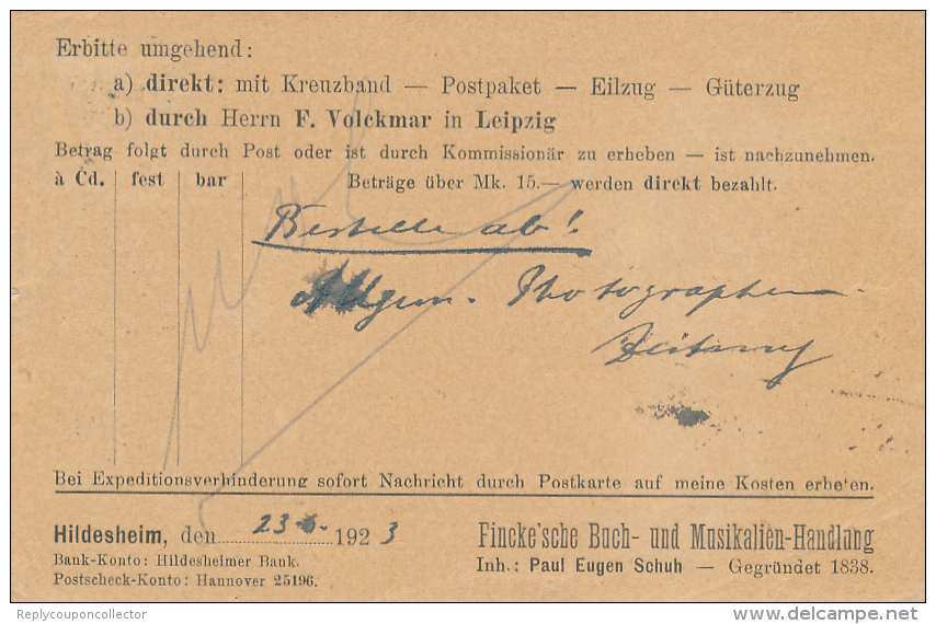 HILDESHEIM - 24.6.23  , Bücherzettel - Storia Postale