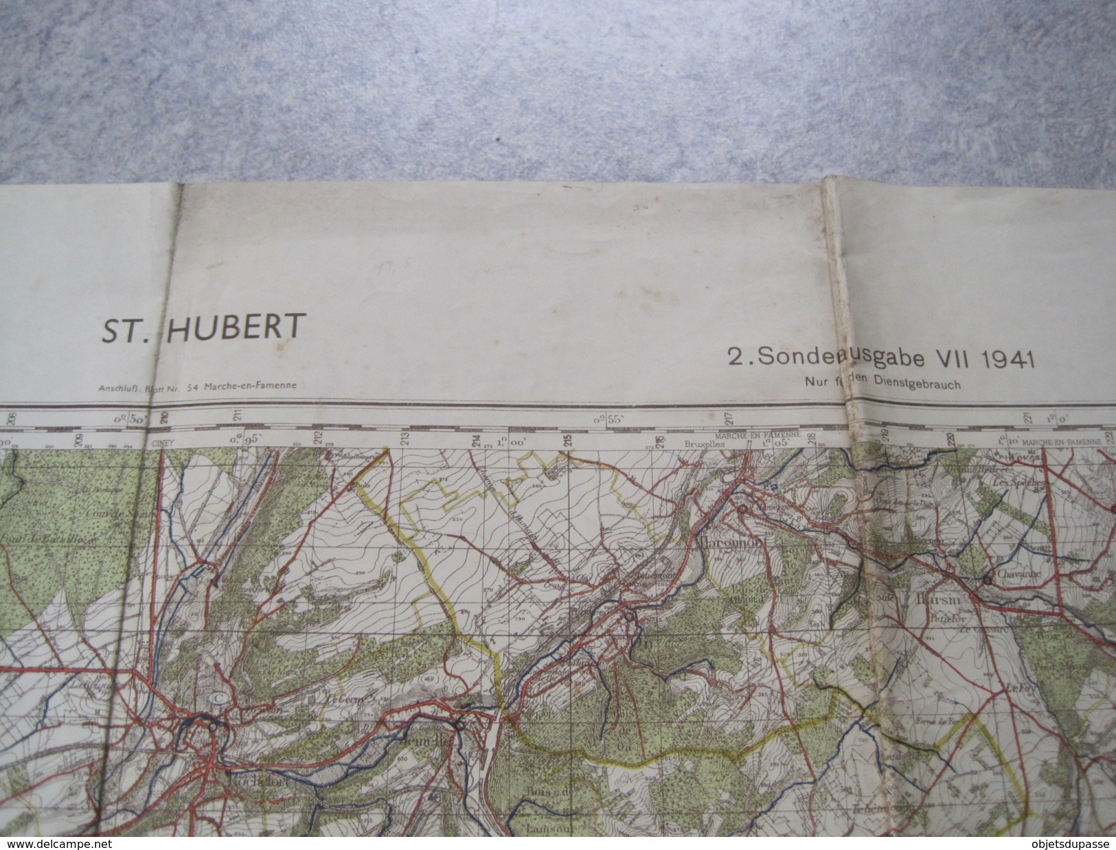 T17 / Carte Allemande WW2 Saint Hubert De 1941 - Guerre 40-45 Ardennes - Documents