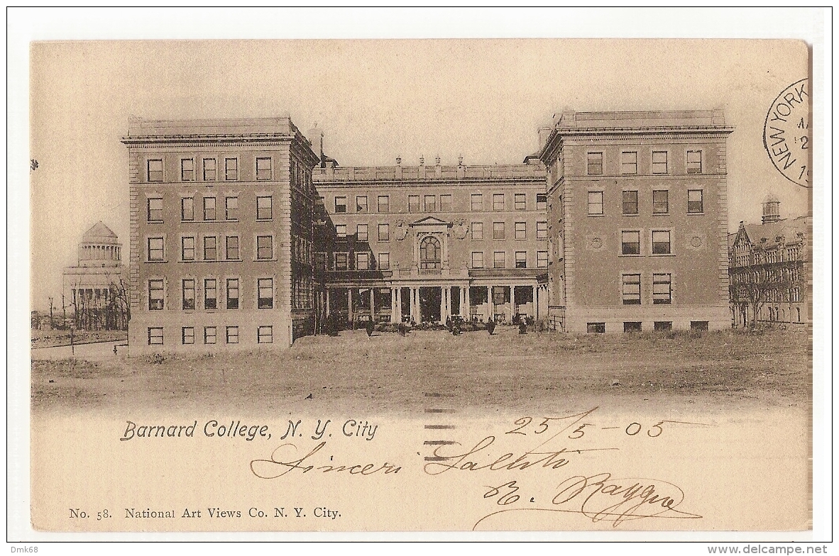 U.S.A - NEW YORK - BARNARD COLLEGE  - EDIT NATIONAL ART VIEWS CO. -  1905 - Education, Schools And Universities