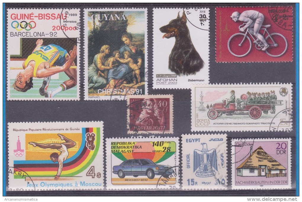 LOT OF USED STAMPS COCHES CARS DEPORTES SPORTS ANIMALES  ANIMALS  PAISES  COUNTRIES VARIOS  VARIOUS   S-1552 - Mezclas (max 999 Sellos)