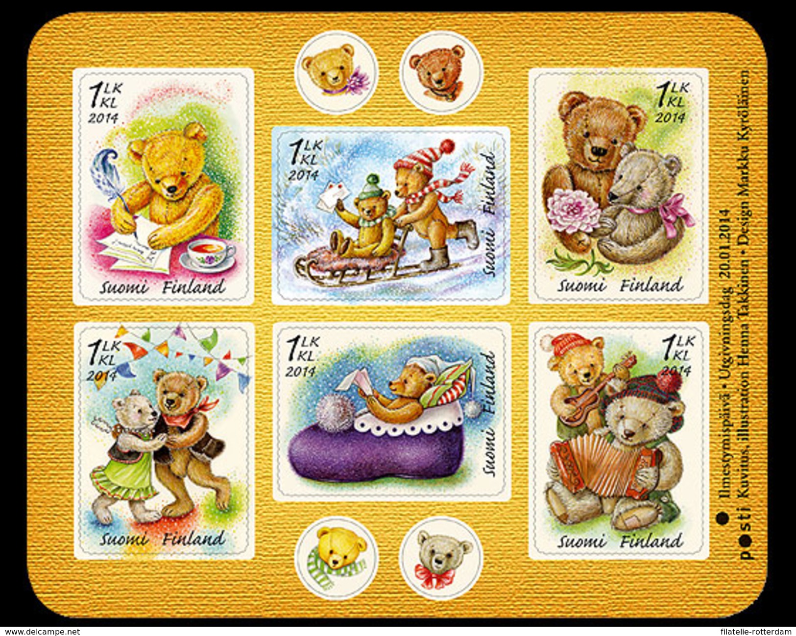 Finland - Postfris / MNH - Sheet Teddyberen 2014 - Unused Stamps