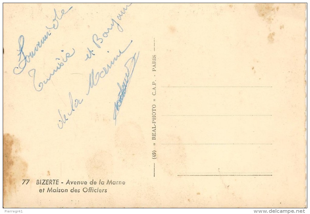 CPA-1955-TUNISIE-BIZERTE-AVENUE De La MARNE-La MAISON Des OFFICIERS-BE - Tunisie