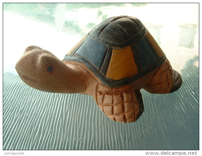 Tortue En Bois - 4-02 - Figurne Longueur 15 Cm - Largeur 6,5 Cm -  Hauteur 5cm - Bois