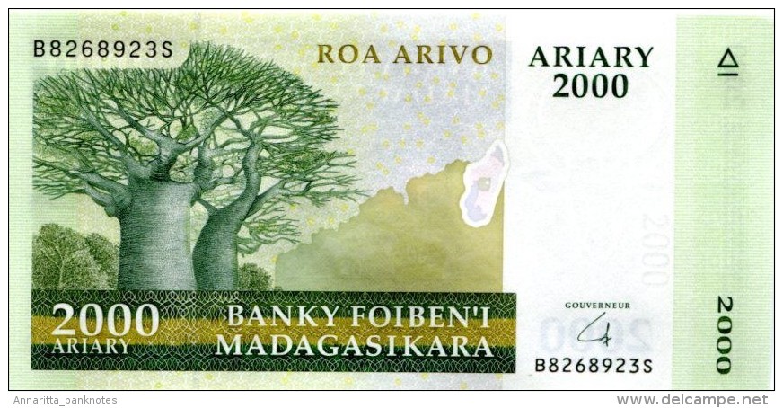 MADAGASCAR 2000 ARIARY ND (2014) P-NL UNC HYBRID SUBSTRATE

 [ MG327b ] - Madagascar