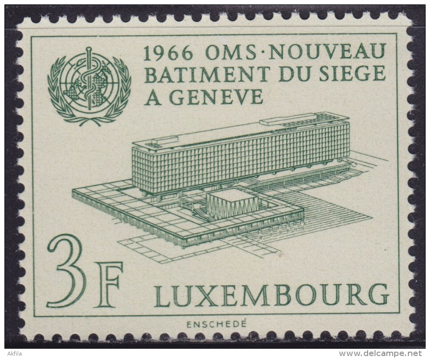 4860. Luxembourg 1966 World Health Organization New Headquarters Building, MNH (**) Michel 724 - Neufs