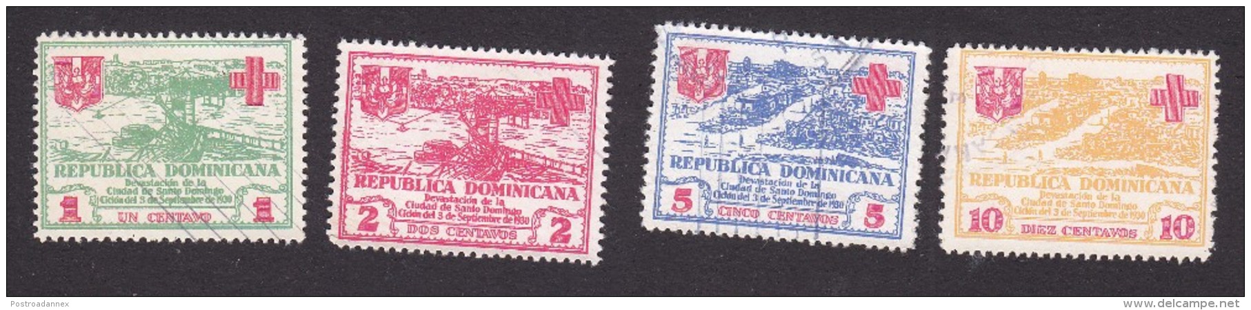 Dominican Republic, Scott #RA1-RA4, Used, Hurricane, Issued 1930 - Dominican Republic