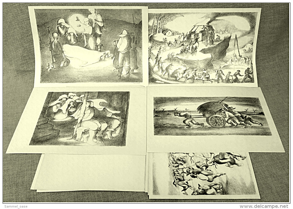 Zeichnungen Aus Dem Gefängnis - Von Alvaro Cunhal - 12 Grafiken Ca. 28 X 39,5 Cm Größe - Sonstige & Ohne Zuordnung
