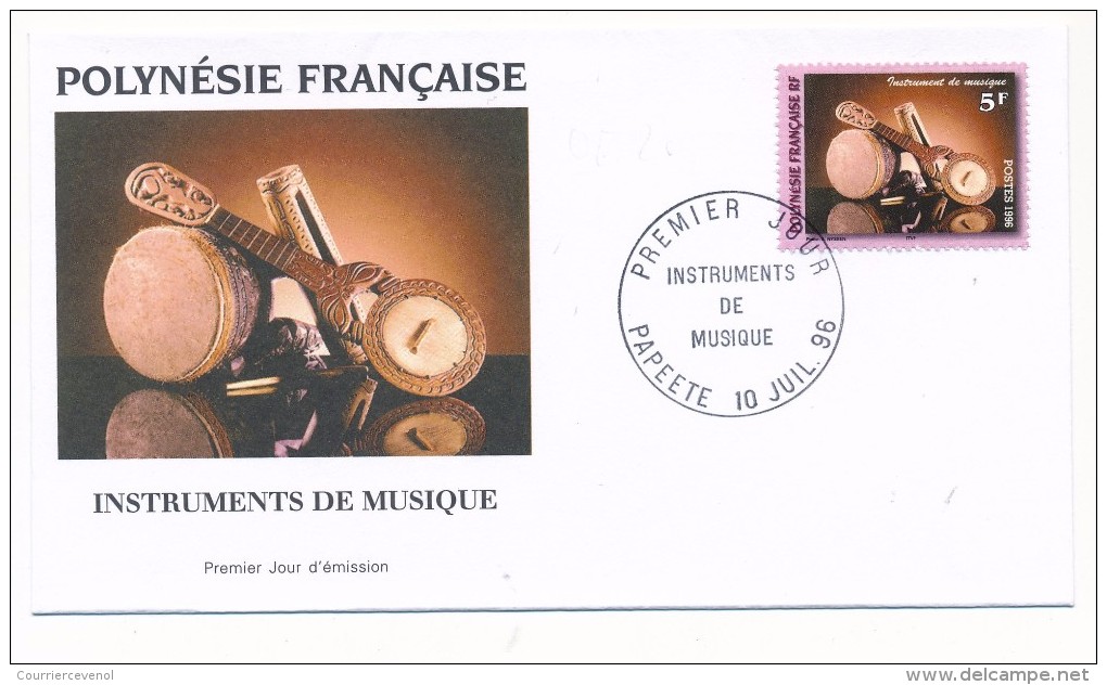 POLYNESIE FRANCAISE - 3 FDC - Instruments De Musique - 1996 - FDC