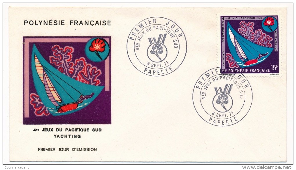 POLYNESIE FRANCAISE - 4 FDC - 4eme Jeux Du Pacifique Sud - 1971 - FDC