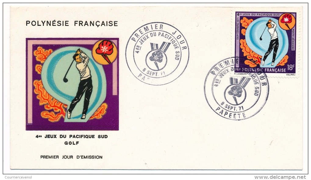 POLYNESIE FRANCAISE - 4 FDC - 4eme Jeux Du Pacifique Sud - 1971 - FDC