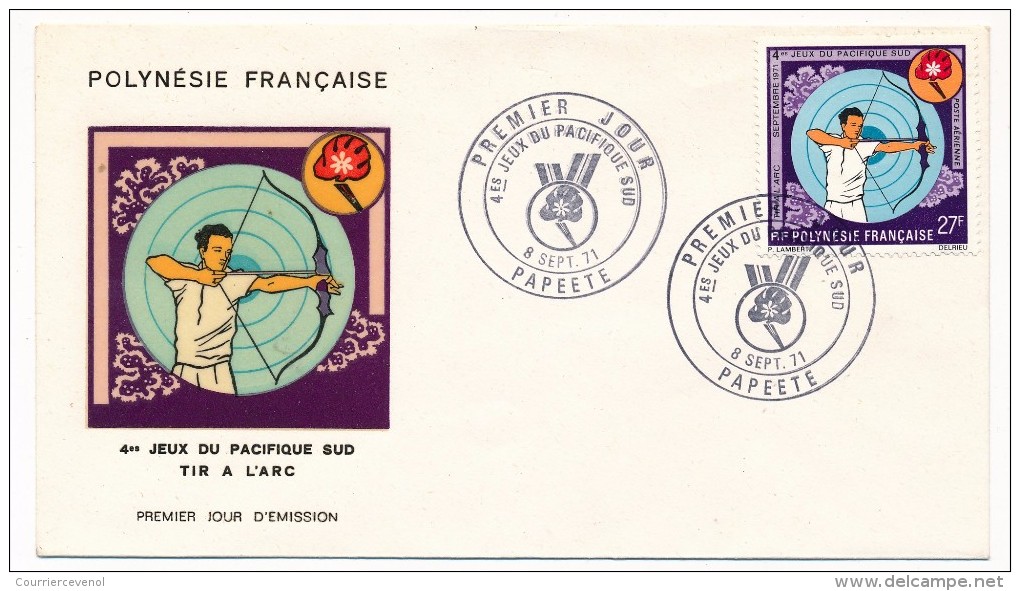 POLYNESIE FRANCAISE - 4 FDC - 4eme Jeux Du Pacifique Sud - 1971 - FDC