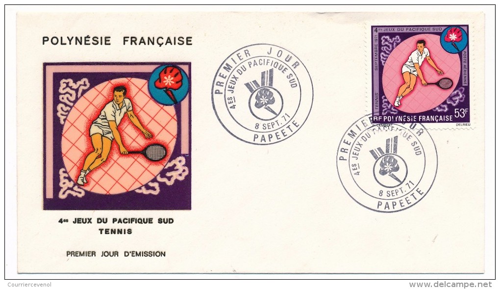 POLYNESIE FRANCAISE - 4 FDC - 4eme Jeux Du Pacifique Sud - 1971 - FDC