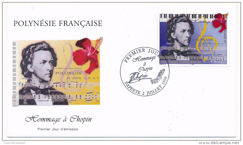POLYNESIE FRANCAISE - 1 FDC - Hommage à Chopin- 1999 - FDC