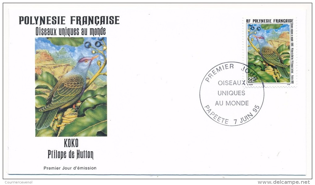 POLYNESIE FRANCAISE - 2 FDC - Oiseaux Uniques Au Monde - 1995 - FDC