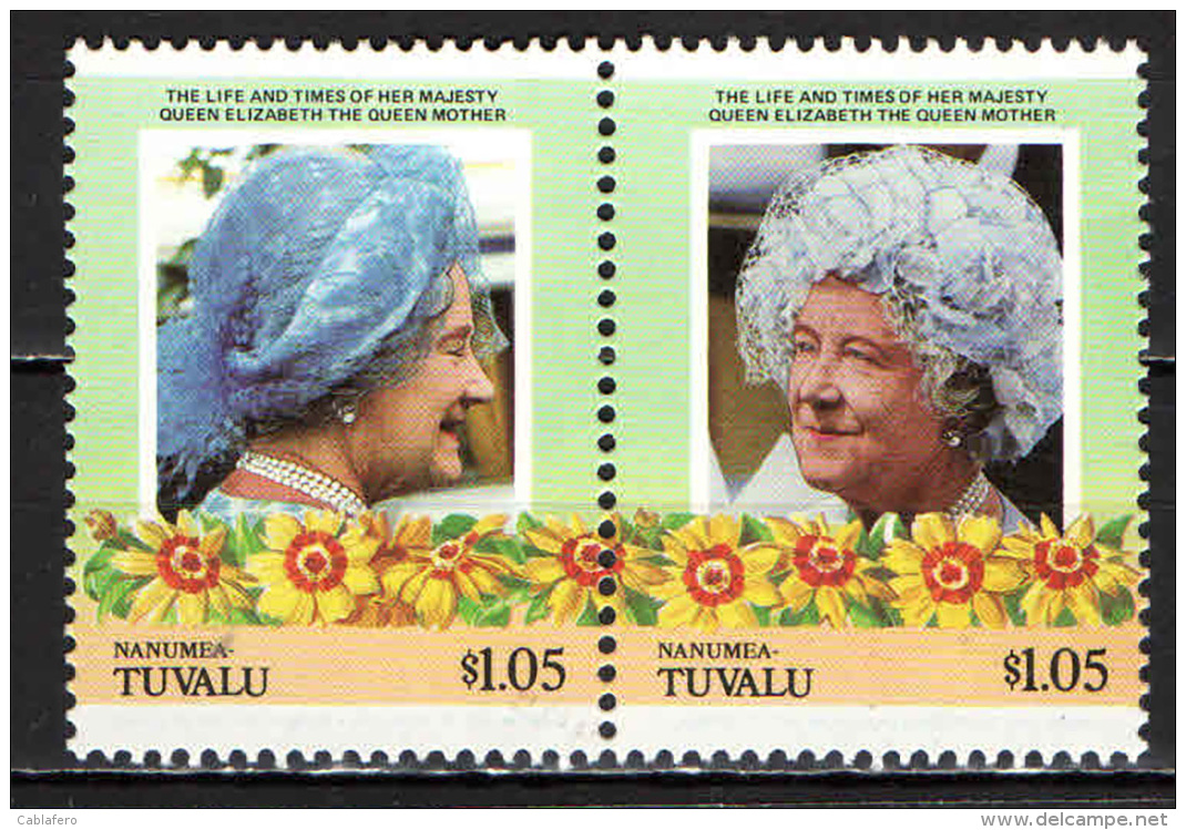 TUVALU - 1985 - 85° ANNIVERSARIO DELLA REGINA MADRE - NUOVI MNH - Tuvalu