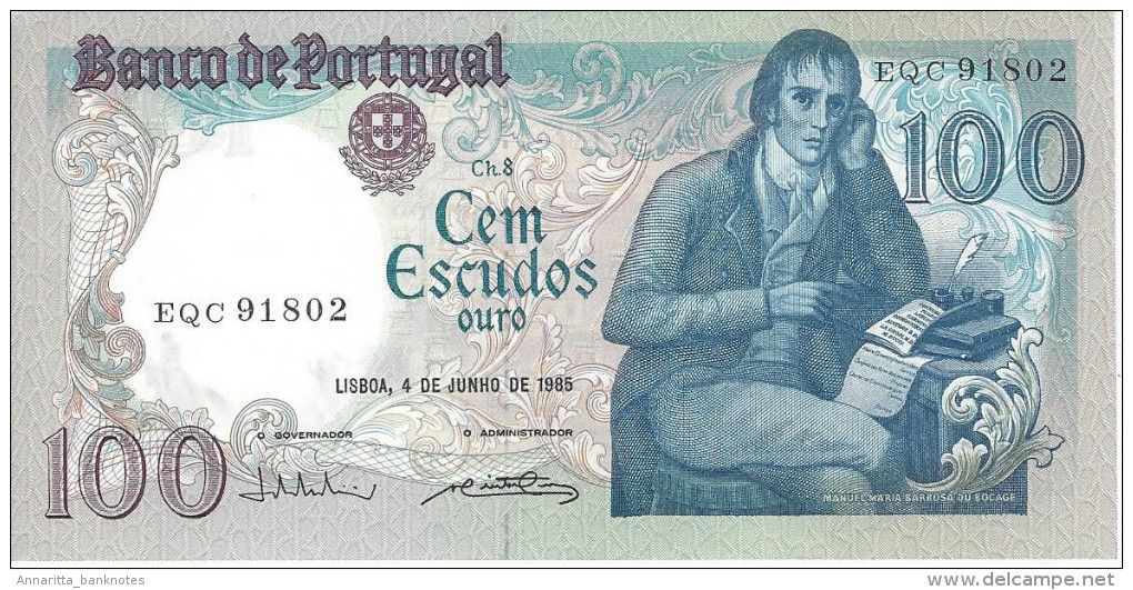 PORTUGAL 100 ESCUDOS 4.6.1985 P-178e UNC SIGN: V. CONSTÂNCIO & A. PINTO DOS REIS [ PT178e5 ] - Portugal