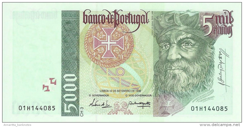 Portugal 5000 Escudos 12.9.1996, Rare Serie UNC, P-190b - Portugal