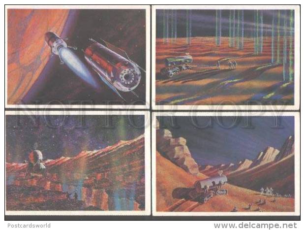 103227 RUSSIA SPACE 1973 Leonov Sokolov 32 Colorful Postcards - Espace