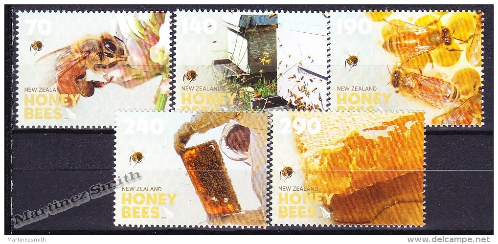 New Zealand - Nouvelle Zelande 2013, Yvert 2904-08, Fauna, Insects, Bees - MNH - Nuevos