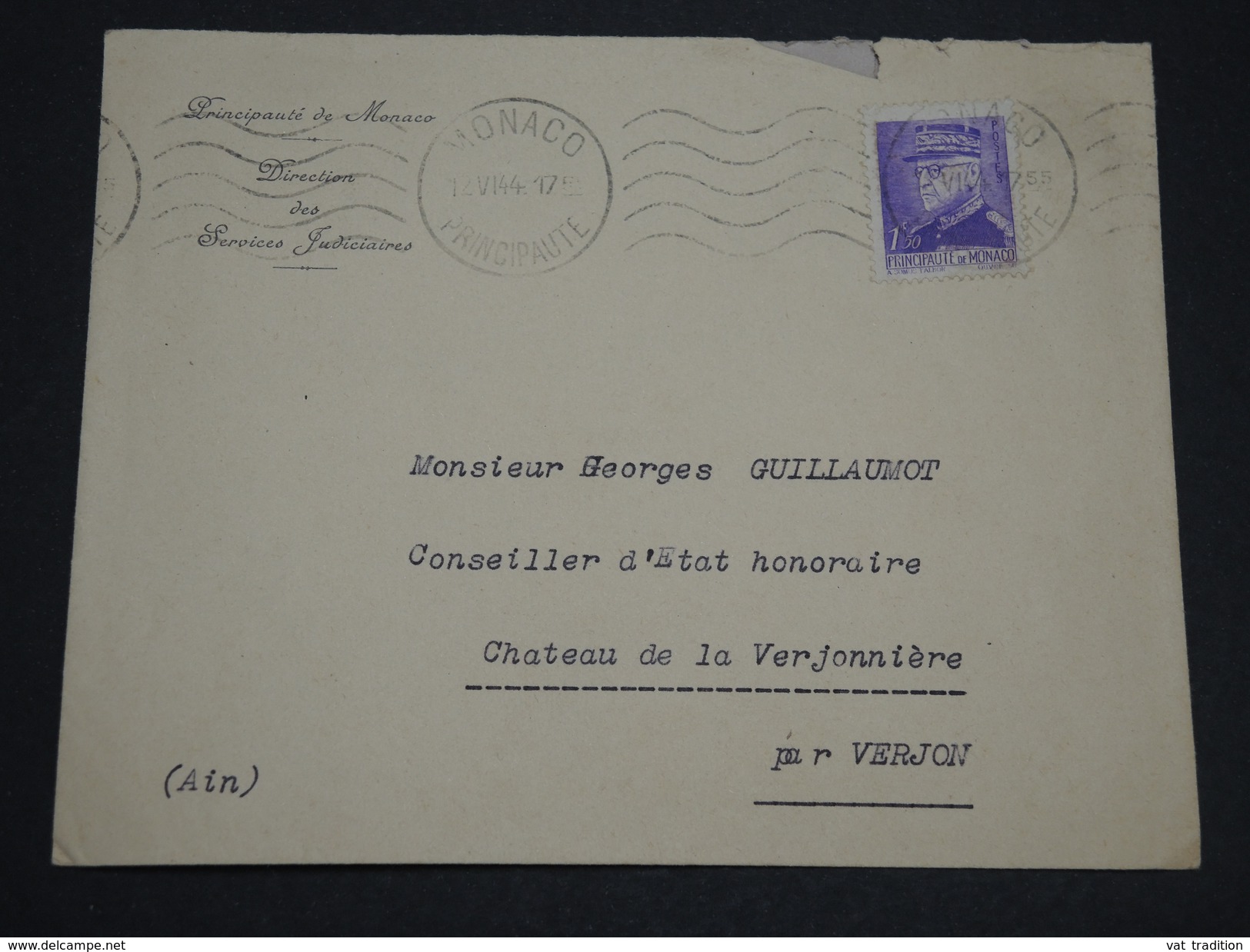 MONACO - Enveloppe Pour La France En 1944 - A Voir - L 2079 - Brieven En Documenten