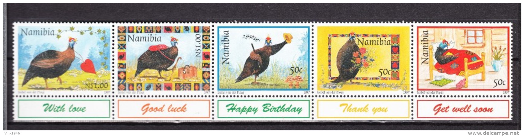 Namibia 1997,5V In Strip,,birds,vogels,vögel,oiseaux,pajaros,uccelli,aves,,MNH/Postfris(L2525) - Autres & Non Classés