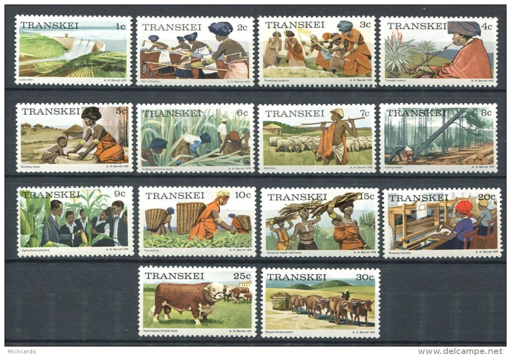 106 TRANSKEI 1976 - Yvert 1/14 - Vache Mouton Indigene Arbre - Neuf ** (MNH) Sans Charniere - Transkei