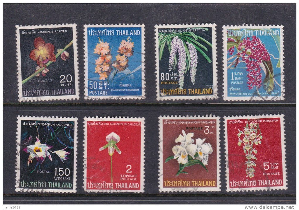 Thailand SG 570-577 1967 Thai Orchids Used - Thaïlande