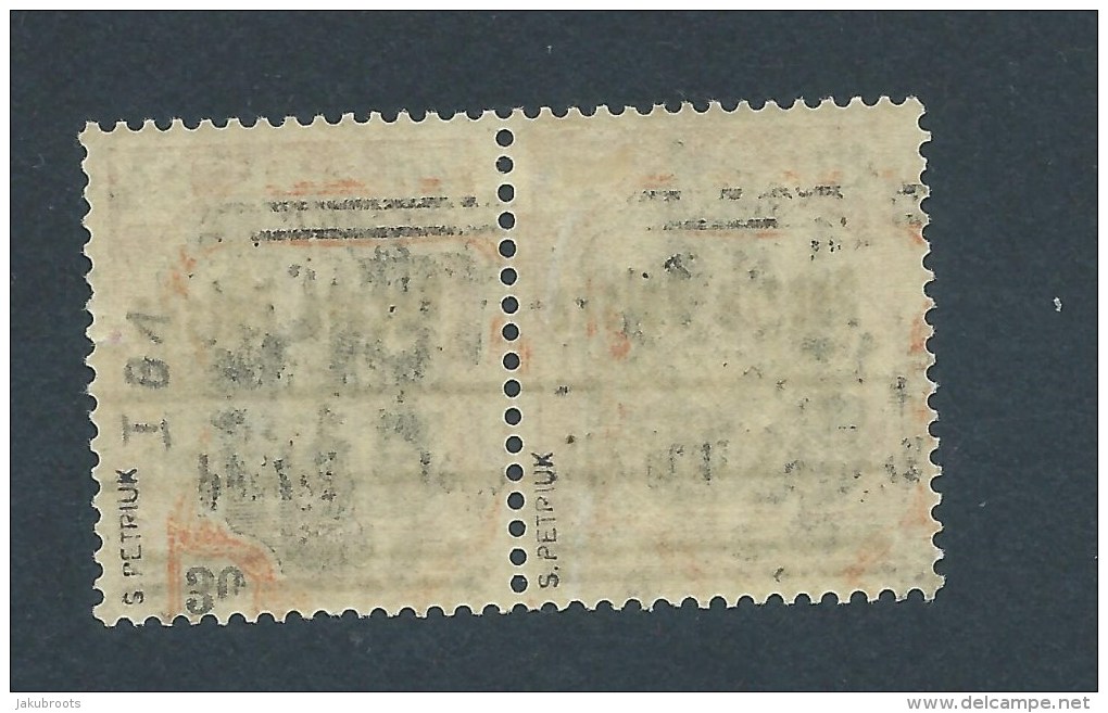 1918.PAIR GERMANIA 40 F. STAMPS.PRINTING ERROR ON ONE STAMP. "  POCATA POLSKA " - Ongebruikt