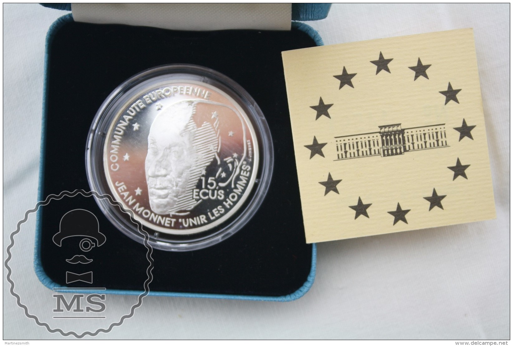 1992 France Proof Silver 15 ECU Coin/ 100 Francs -  Jean Monnet - Otros & Sin Clasificación