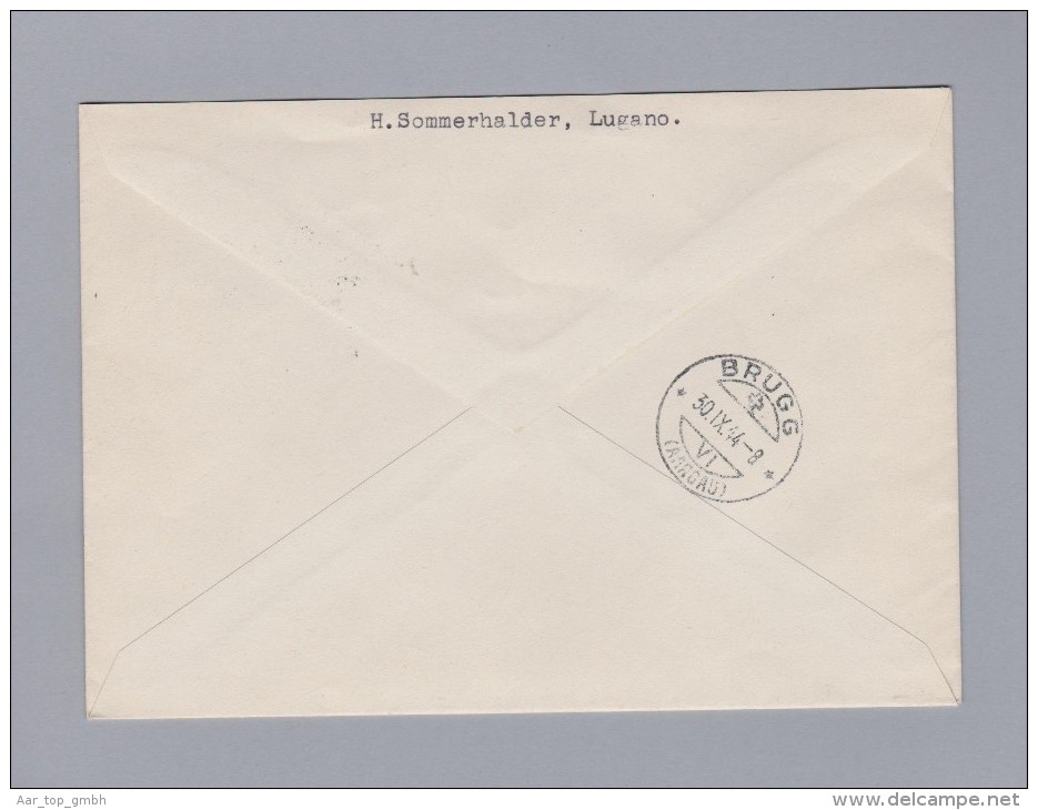Campione D´italia 1944-09-29 R-Brief Nach Brugg - Ortsausgaben/Autonome A.