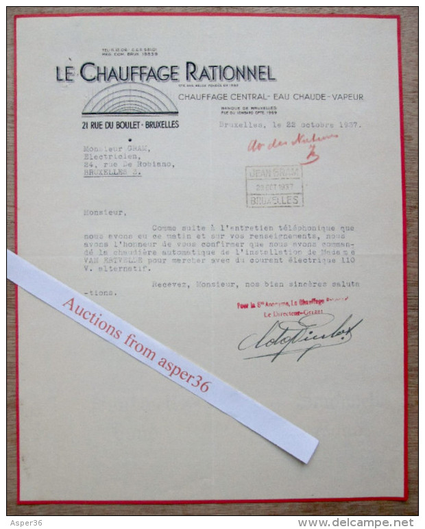 Le Chauffage Rationnel, Rue Du Boulet, Bruxelles 1937 - 1900 – 1949