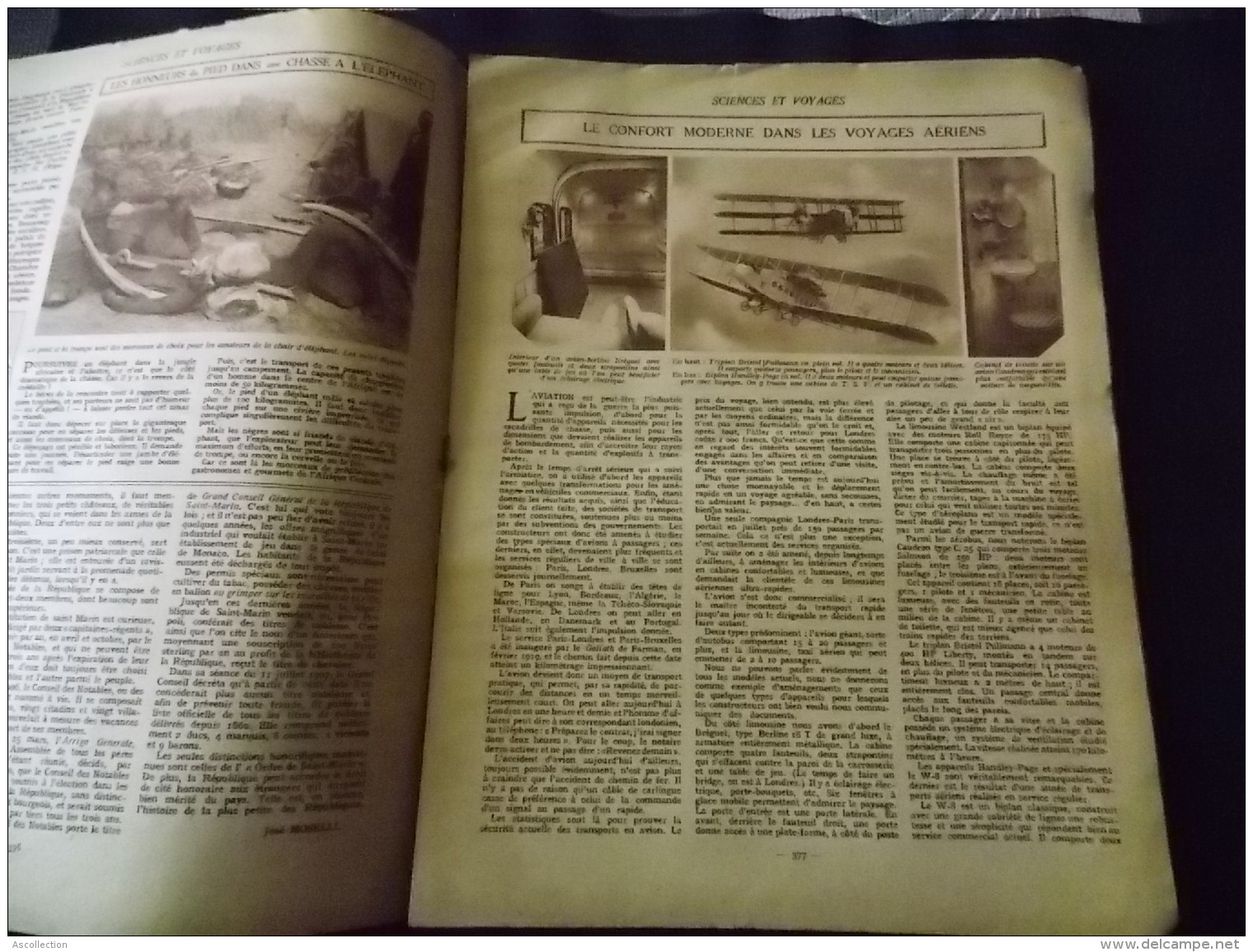 Sciences Et Voyages 1921 Poisson Lune Saint Marin Chasse à L Elephant Aviation Singes Chemin De Fer Paris Pekin ... - 1900 - 1949