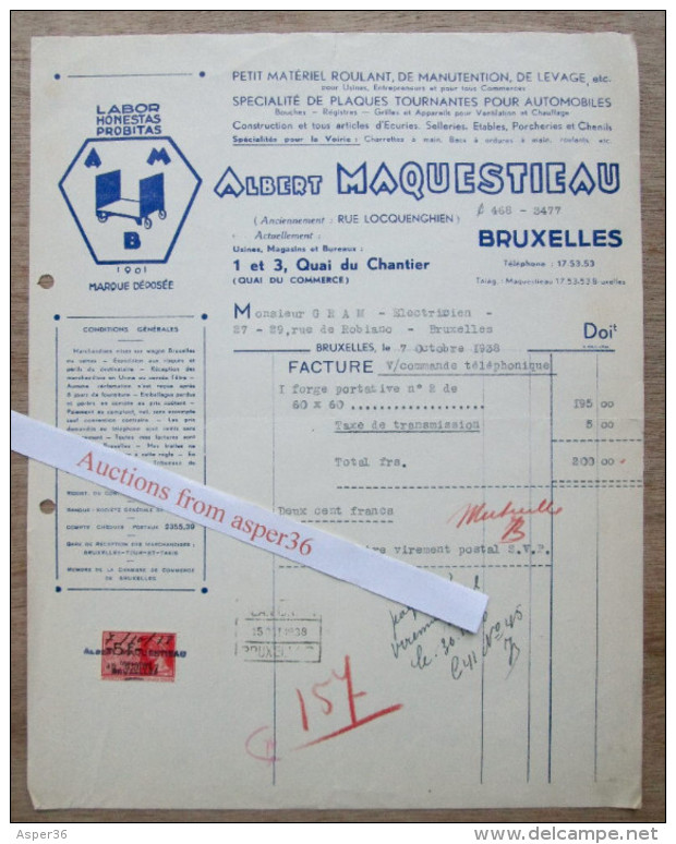 Petit Matériel Roulant, Albert Maquestieau, Quai Du Chantier, Bruxelles 1938 - 1900 – 1949