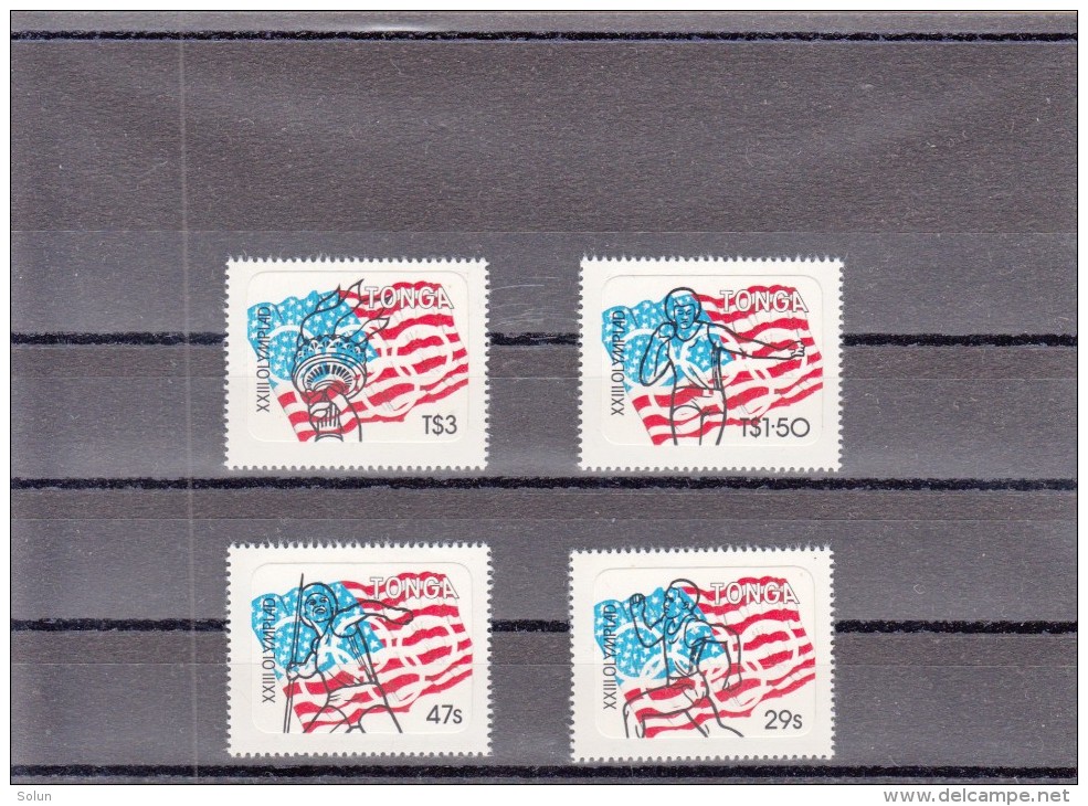 TONGA 1984 OI OLYMPIC GAMES LOS ANGELES USA  SET OF  4 SELF  -  ADHESIVES  STAMPS   MNH - Tonga (1970-...)