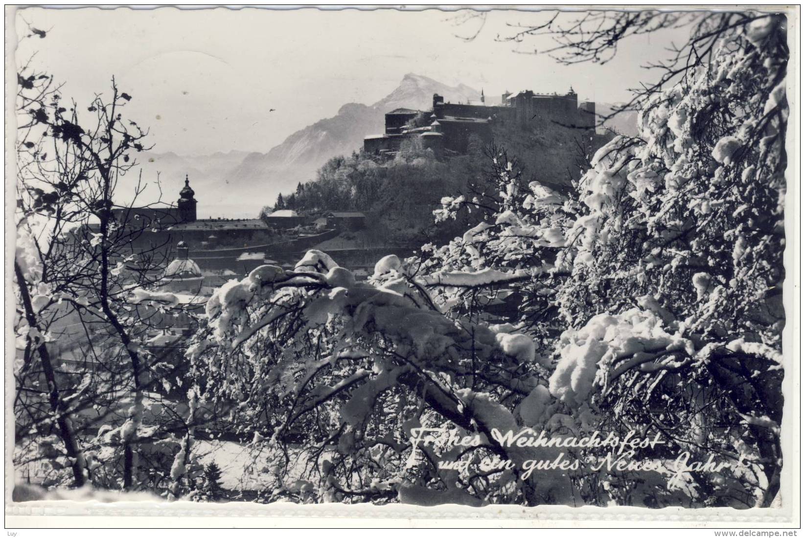 SALZBURG - UNESCO, Blick Auf Hohensalzburg, Weihnachtskarte, Gestempelt Am 1.1.1965 - Salzburg Stadt