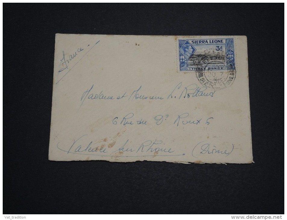 GRANDE BRETAGNE / SIERRA LEONE - Enveloppe  Pour La France En 1938 - A Voir - L 2162 - Sierra Leone (...-1960)