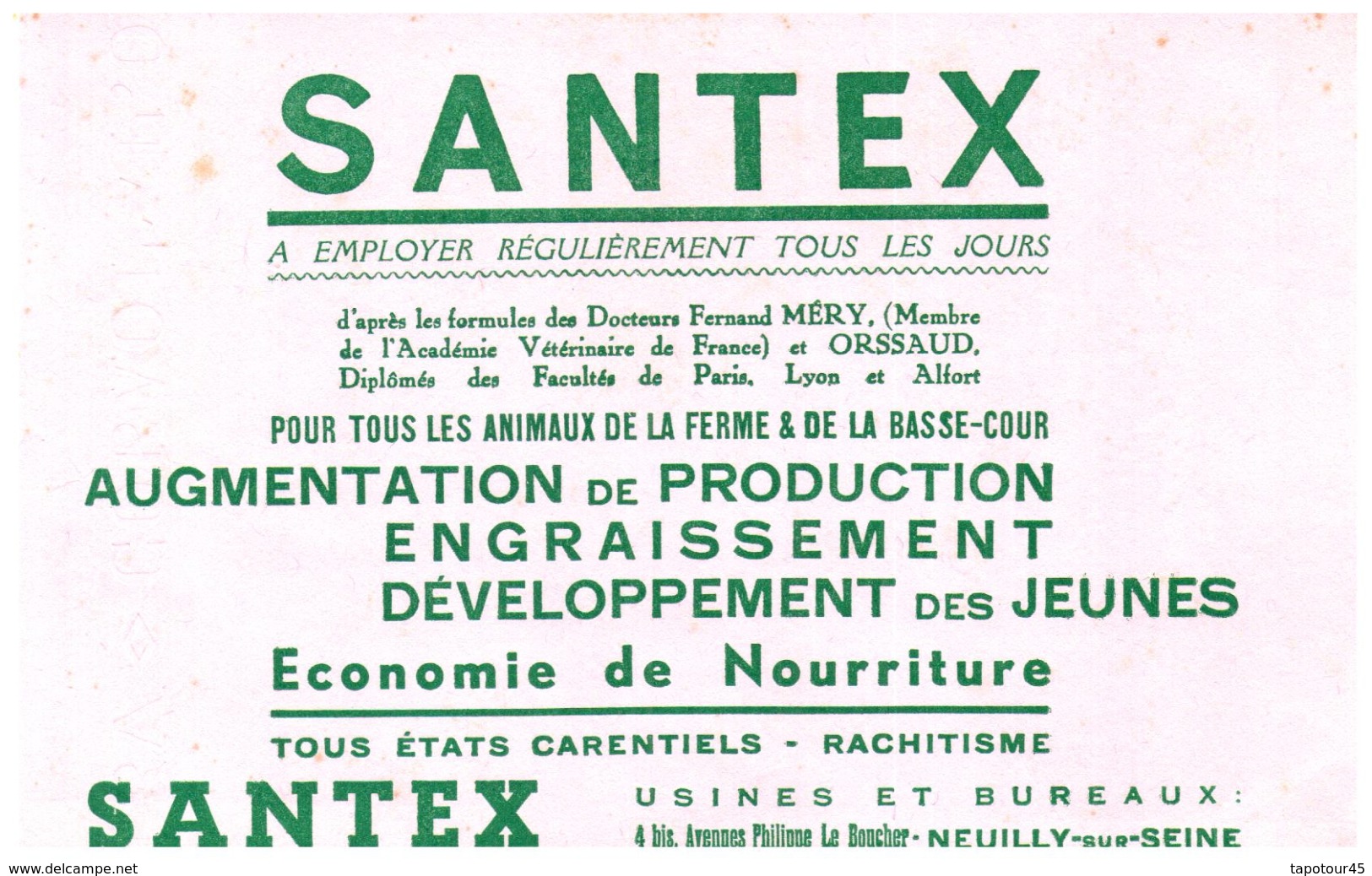 A/Buvard  Aliments Santex (N= 1) - Animaux