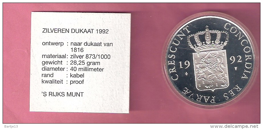 DUKAAT 1992 AG PROOF - Provinzen